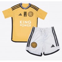 Camisa de Futebol Leicester City Jamie Vardy #9 Equipamento Alternativo Infantil 2023-24 Manga Curta (+ Calças curtas)